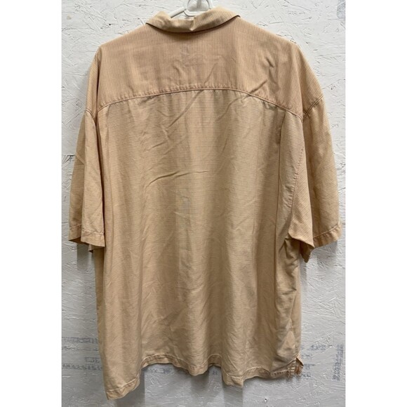 Tommy Bahama S/S Button Up Silk Pastel Peach Floral Hawaiian Shirt - Men's 2XL - Picture 2 of 5